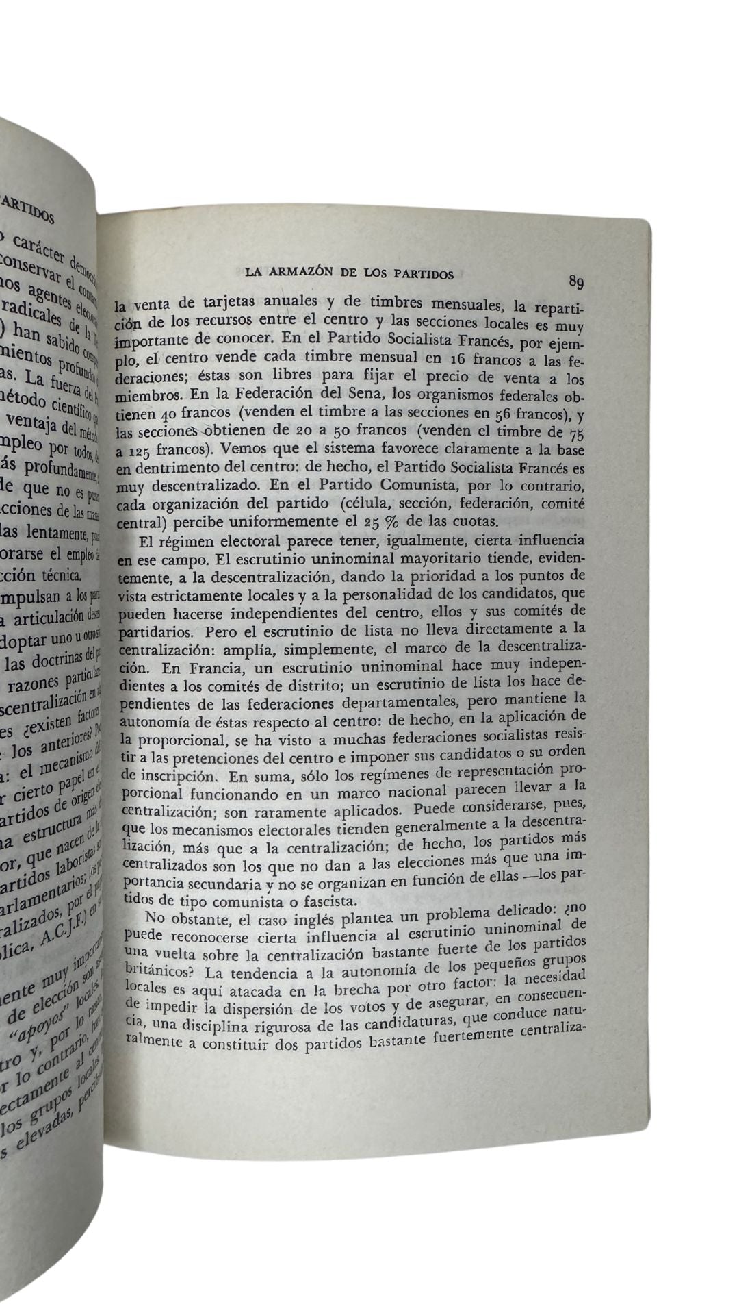 Los partidos políticos, Maurice Duverger