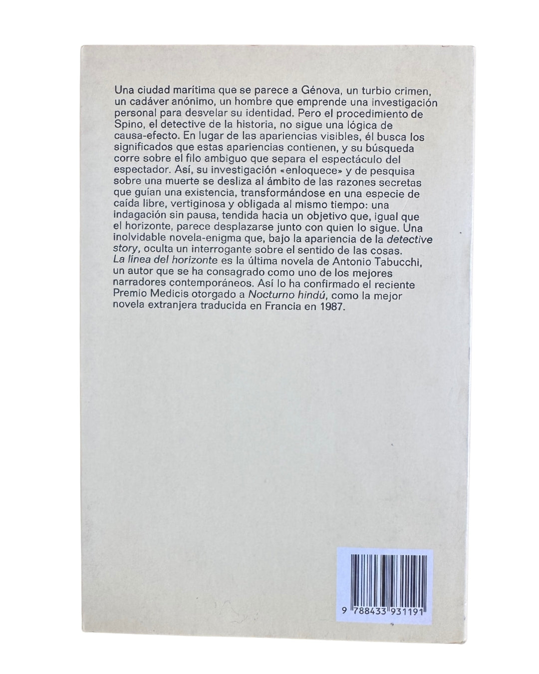 La Línea Del Horizonte - Antonio Tabucchi