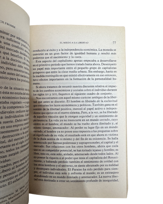 El miedo a la libertad - Erich Fromm
