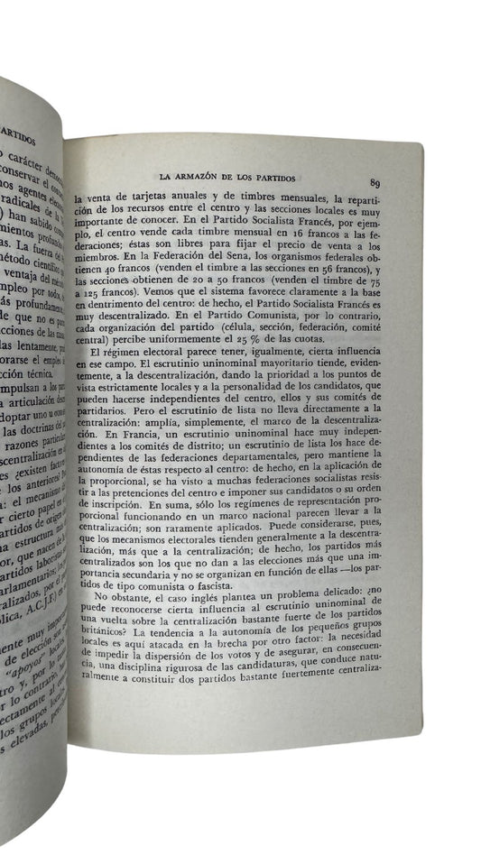 Los partidos políticos, Maurice Duverger