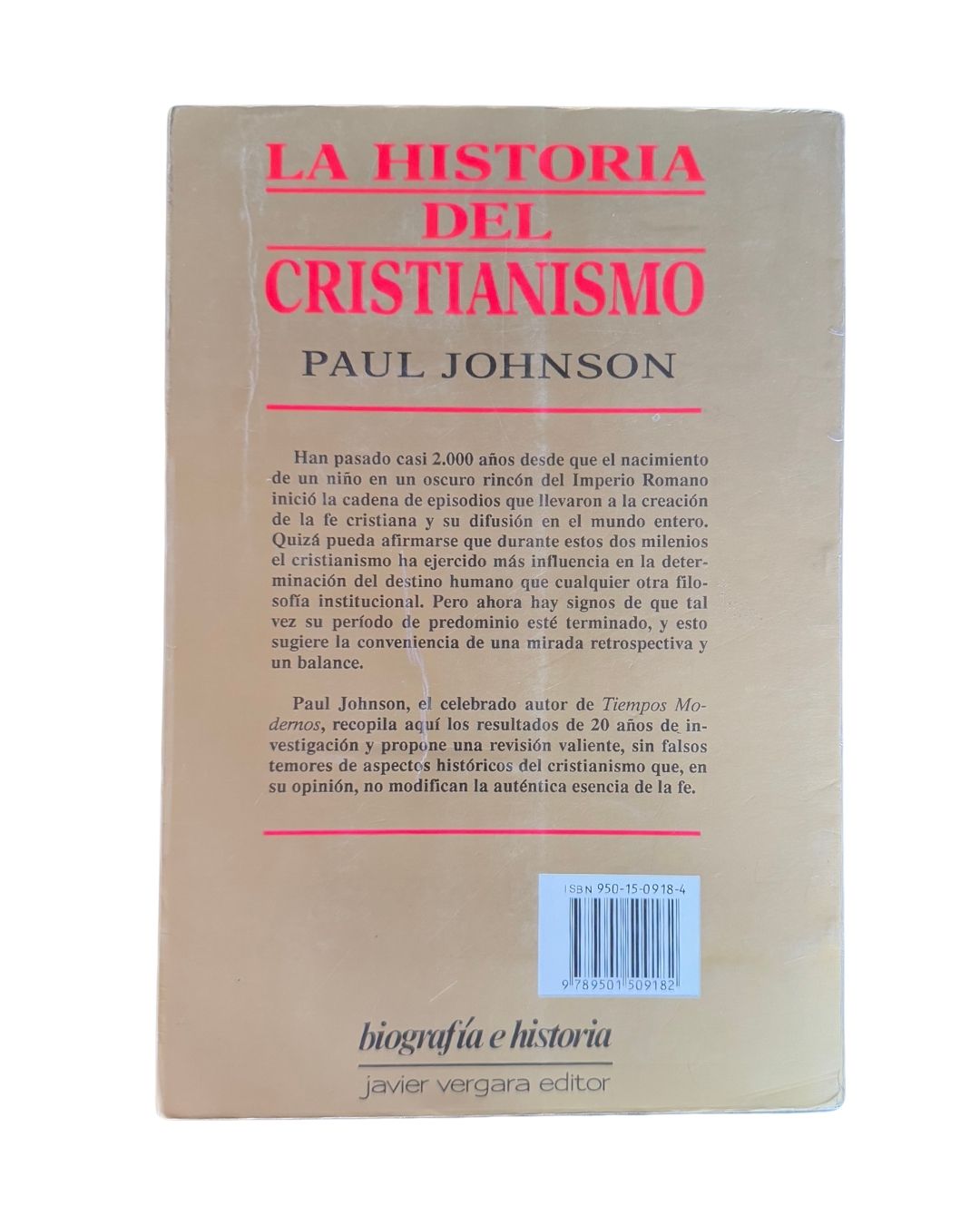 LA HISTORIA DEL CRISTIANISMO  Paul Johnson